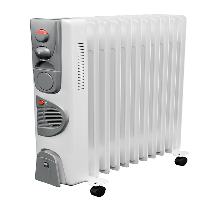 Chauffe-huile électrique 2500W avec ventilateur 11 nervures